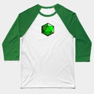 D20 Polyhedral Dice - Green Baseball T-Shirt